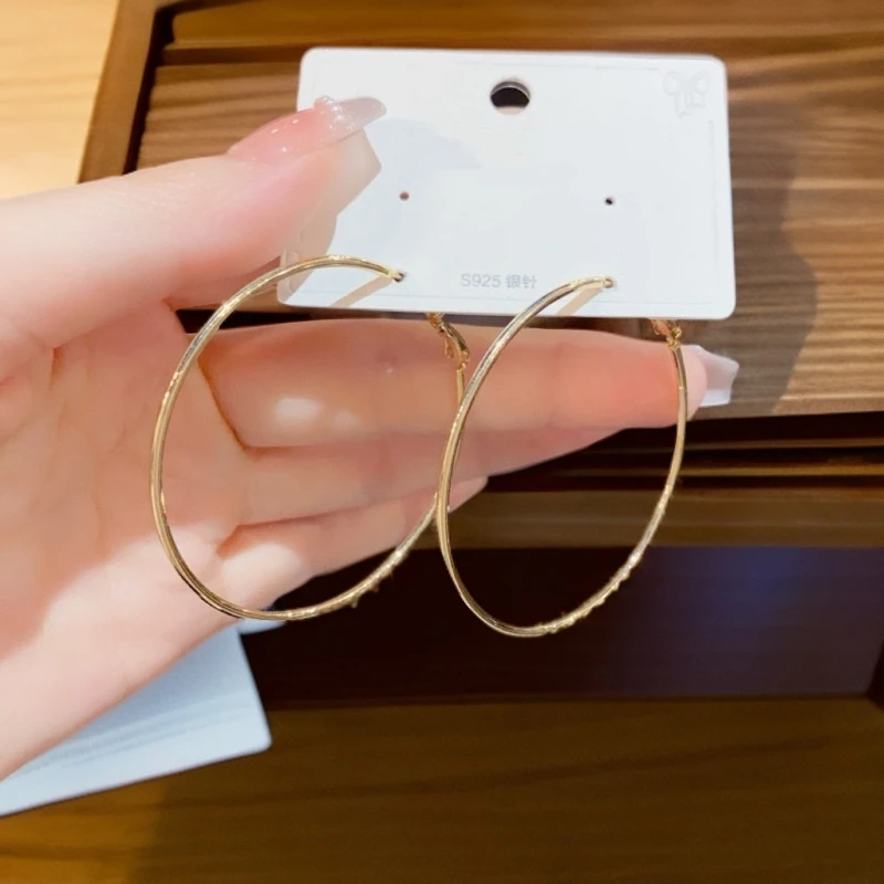 铜合金珐琅耳饰 欧美时尚个性简约气质金属大圆圈耳环299