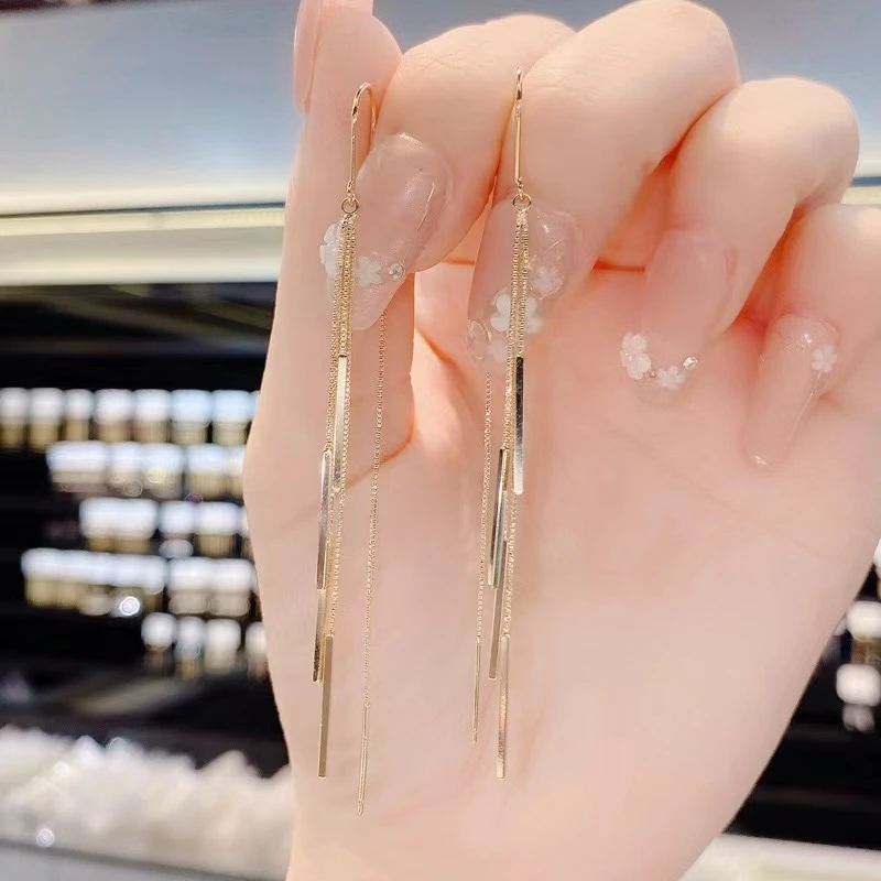 铜合金珐琅耳饰 时尚简约设计感流苏气质显脸瘦耳线607