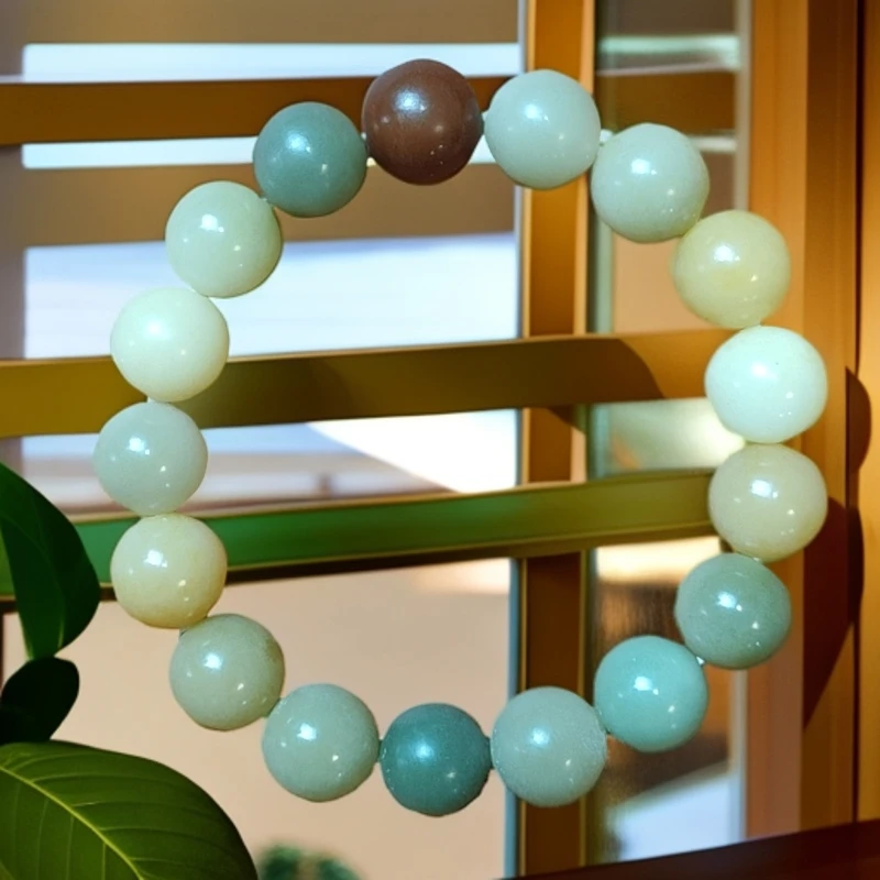 A987菩提根 天然多彩菩提正圆卡12单圈手串（颜色多样性随机发货）