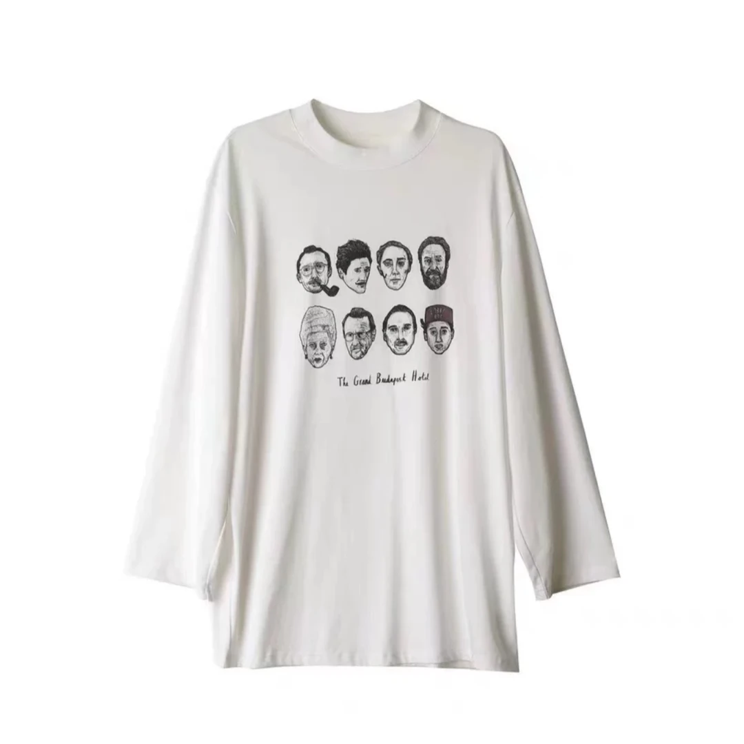 【ICEDUST】ICE 24秋冬系列新款人物印花设计休闲宽松长袖T恤上衣