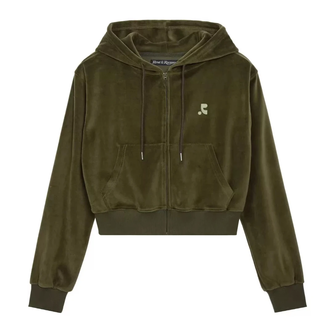 【RR】restandrecreation灯芯绒连帽拉链卫衣——黑鸭子福利款