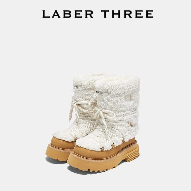 【LABER THREE】冬季新款加厚毛绒雪地靴短筒保暖靴子