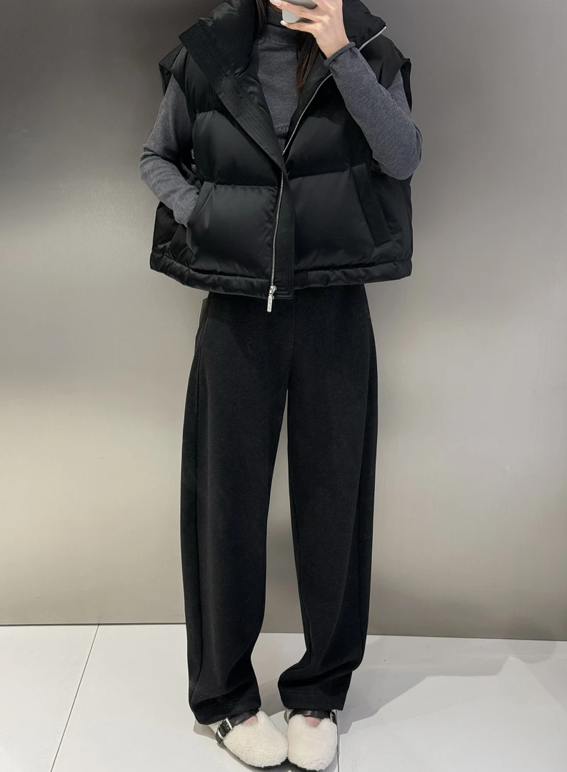 “BKDK”醋酸羊毛加绒茧型裤——黑鸭子买手店