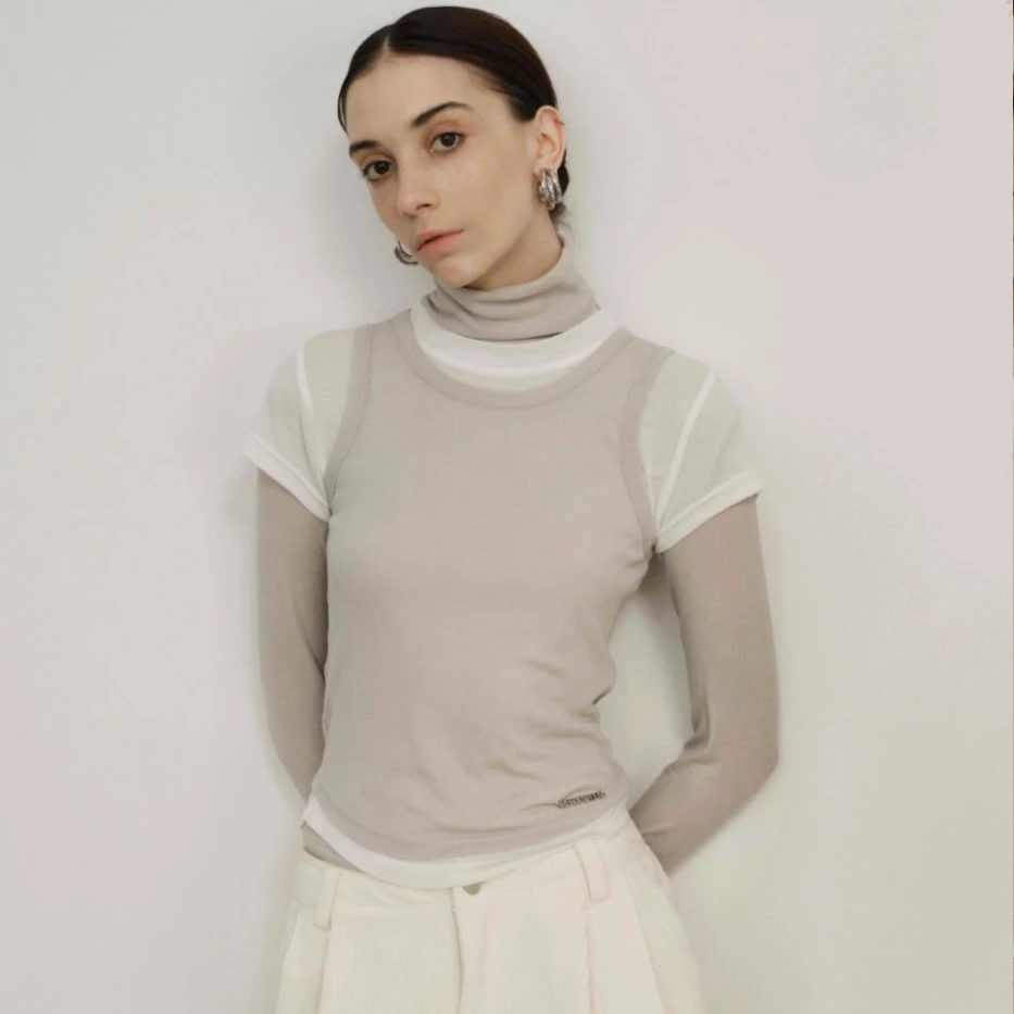 【REFOUND TEN】真三件套袖口微喇高领打底——黑鸭子福利款