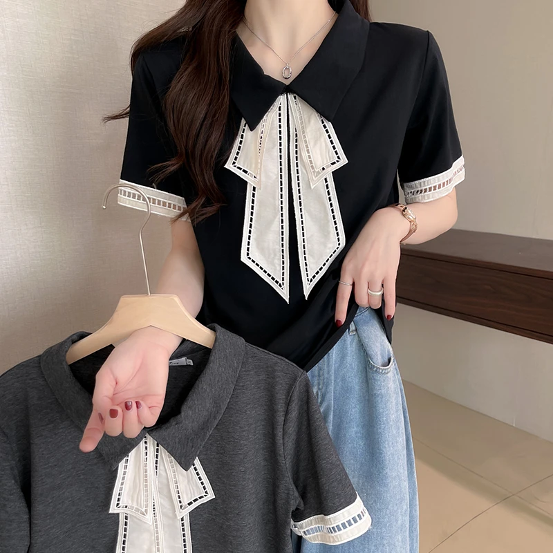 大码女装夏季显瘦宽松上衣设计感减龄拼接短袖t恤新款微胖MM洋气