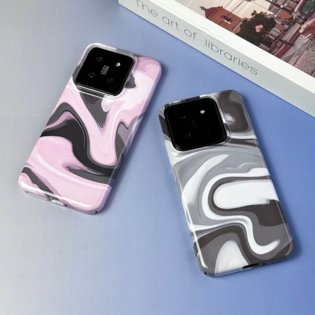 百搭适用小米14艺术晕染菲林壳13/14pro小众创意大孔防摔硬保护套