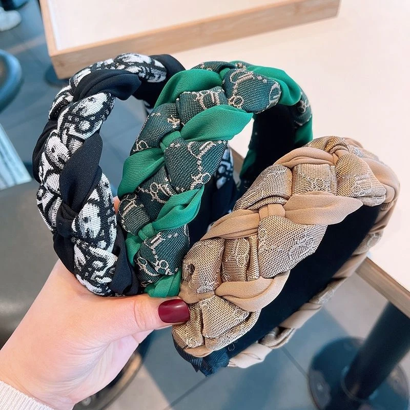 布艺发饰 编织辫子发箍麻花头箍复古法式宽边高颅顶百搭外出发卡