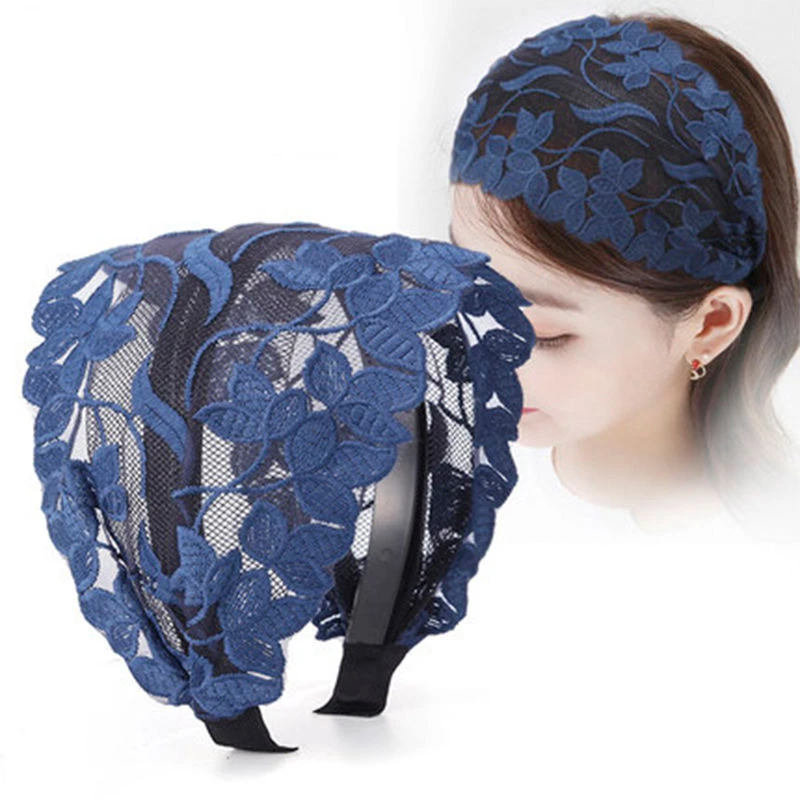 非金属布艺发饰 发箍女宽边蕾丝头箍韩国头饰甜美森压发加宽发卡