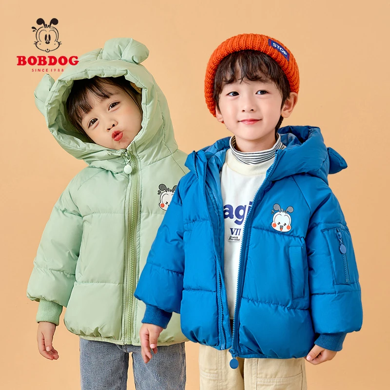 【小静专享】巴布豆儿童连帽棉服男童冬季洋气短款女童冬季外套317
