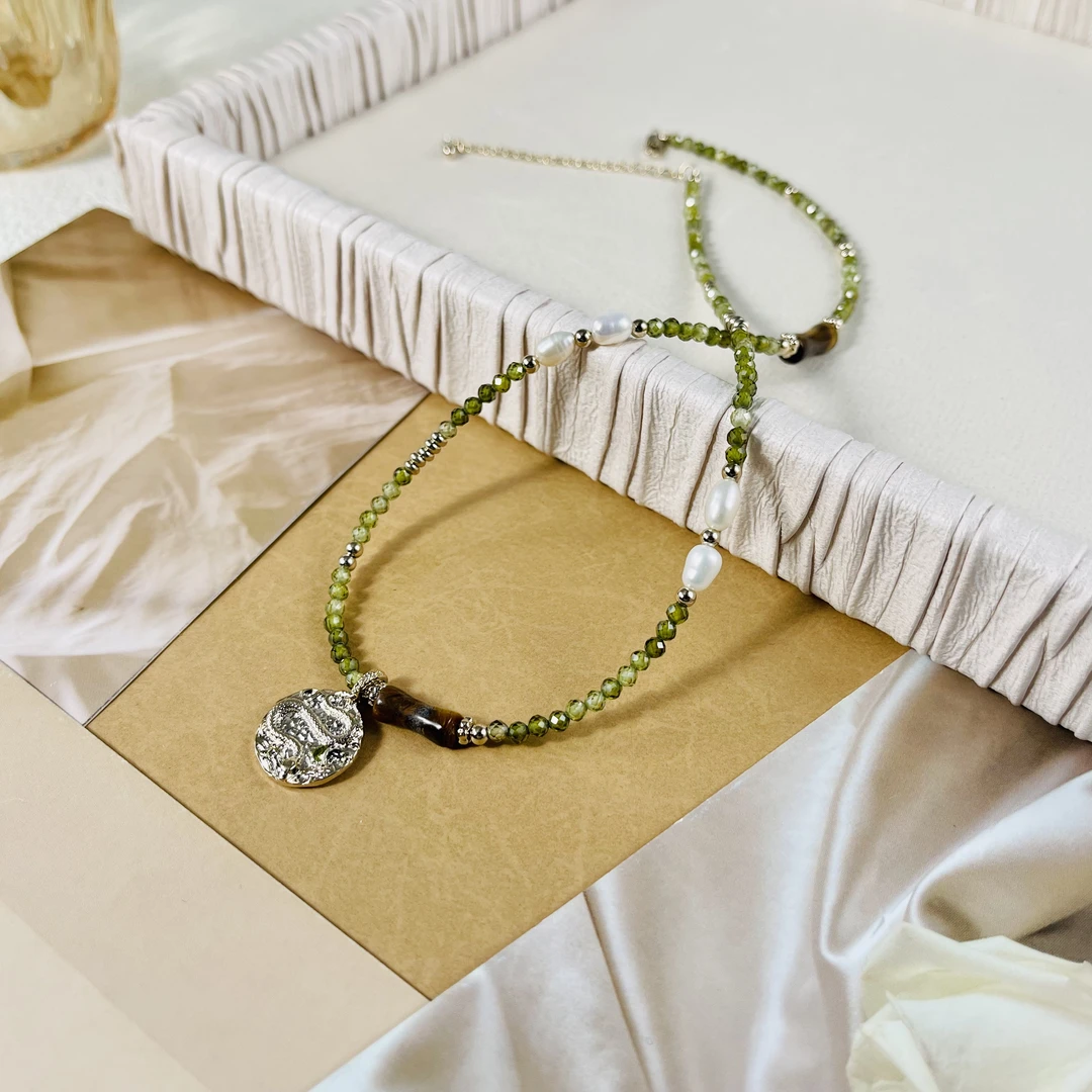 铜合金琉璃项链 铜合金菲羽凌曦项链N342日常百搭时尚