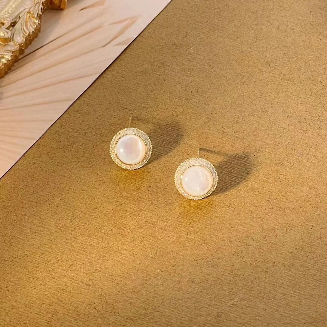 铜合金树脂耳饰 水木明瑟小众轻奢耳饰C227时尚百搭经典铜合金