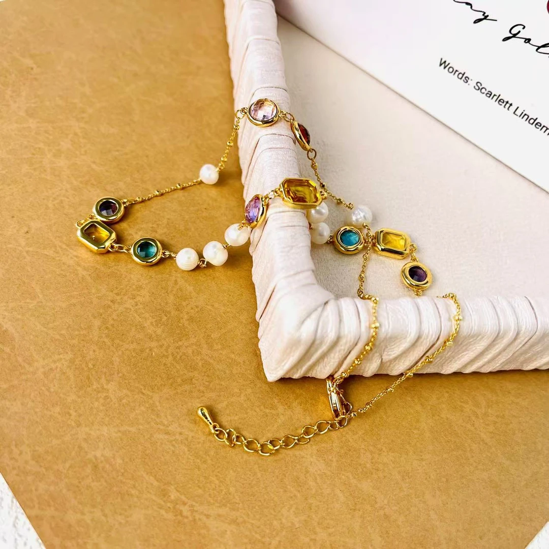 铜合金亚克力项链 铜合金俄心永恒项链N792时尚简约百搭