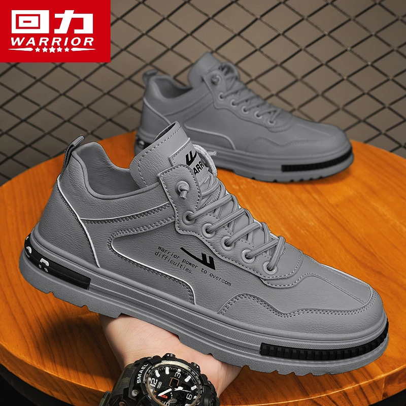 回力男鞋新2024款秋季百搭上班运动休闲皮鞋工装马丁靴劳保鞋0993