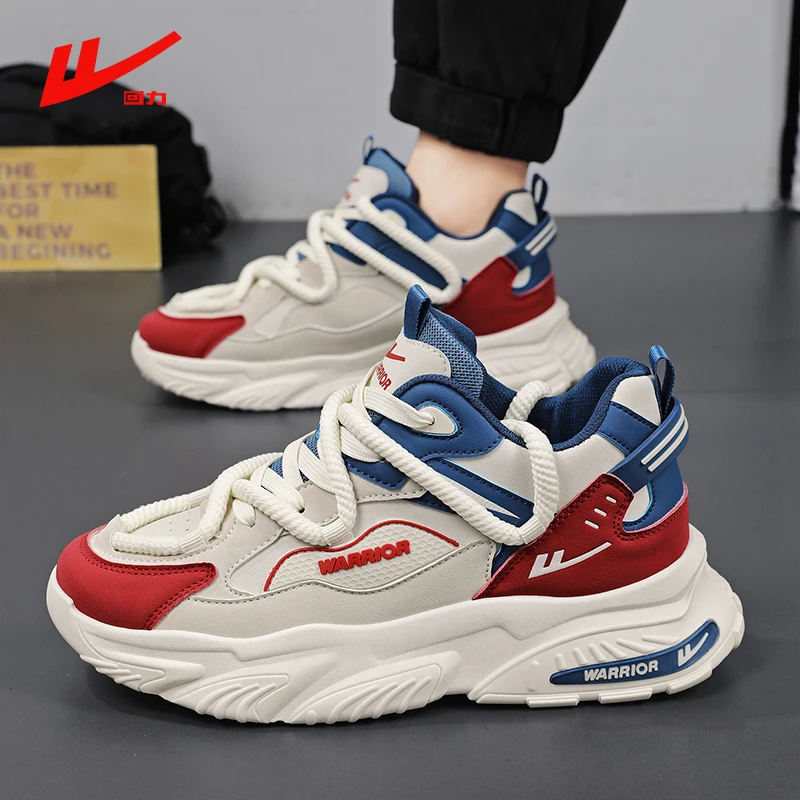 回力男鞋春季中帮厚底增高老爹鞋子男款休闲百搭学生运动潮鞋