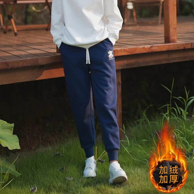 paul frank/大嘴猴新款百搭潮流宽松立体裁剪卫裤加绒卫裤男女款