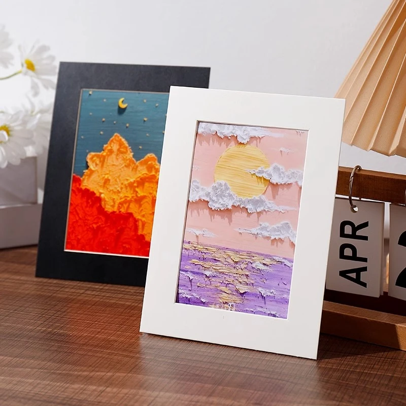 卡纸画框纸带支架相框装裱专用6寸8寸A4水彩油画棒裱画框简易框