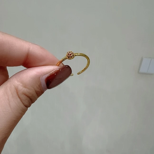 铜合金合成锆石戒指 D-41时尚百搭精致红色戒指