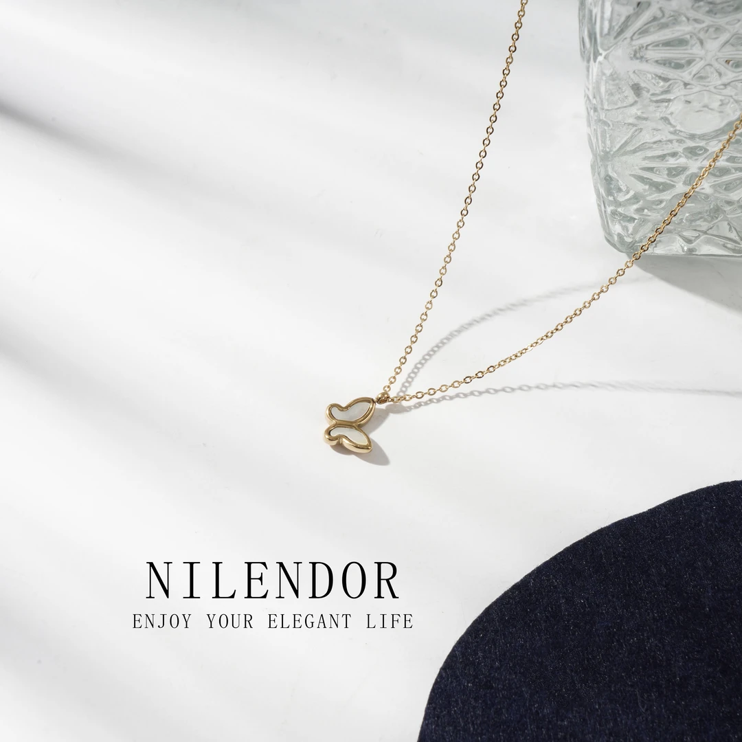 NILENDOR/昵兰 钛钢项链 XL-564简约百搭甜美蝴蝶小清新ins项链
