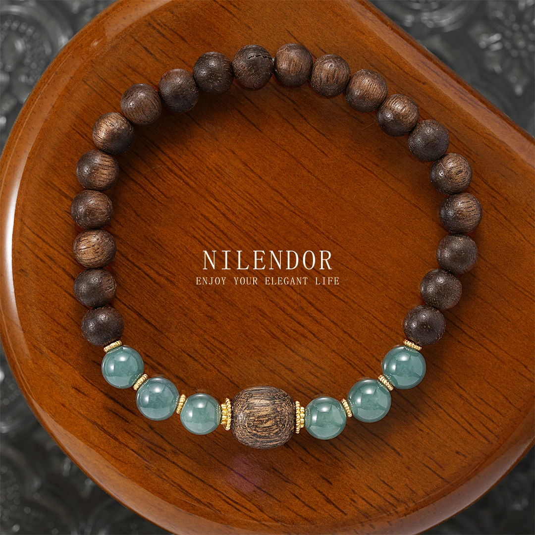 NILENDOR/昵兰 925银木质手链 SL-170国风气质兰水木香百搭手串