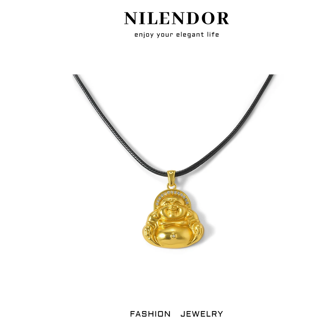 NILENDOR/昵兰 铜合金项链 XL-446精美时尚气质大佛头镶嵌吊坠