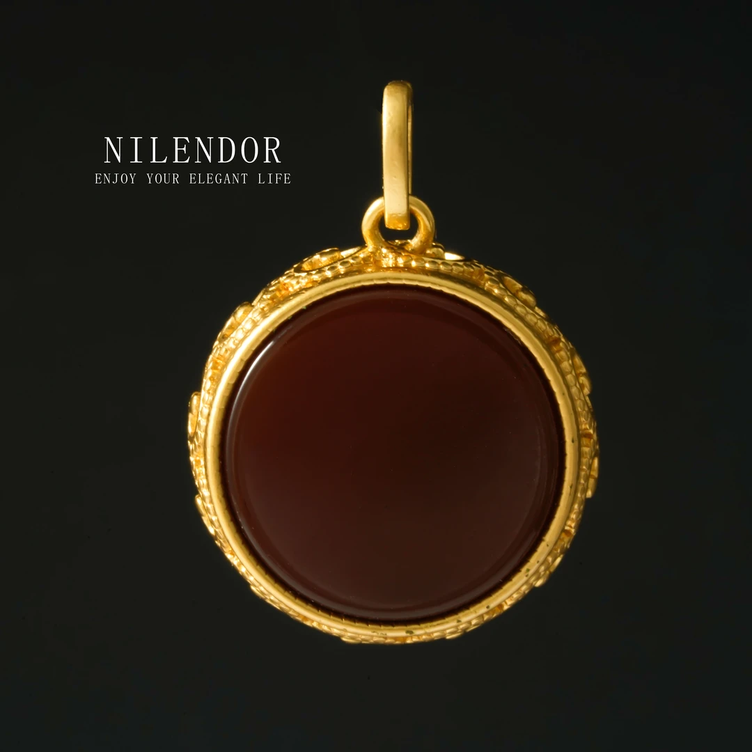 铜合金合成锆石吊坠 XL-634时尚百搭红色战鼓吊坠