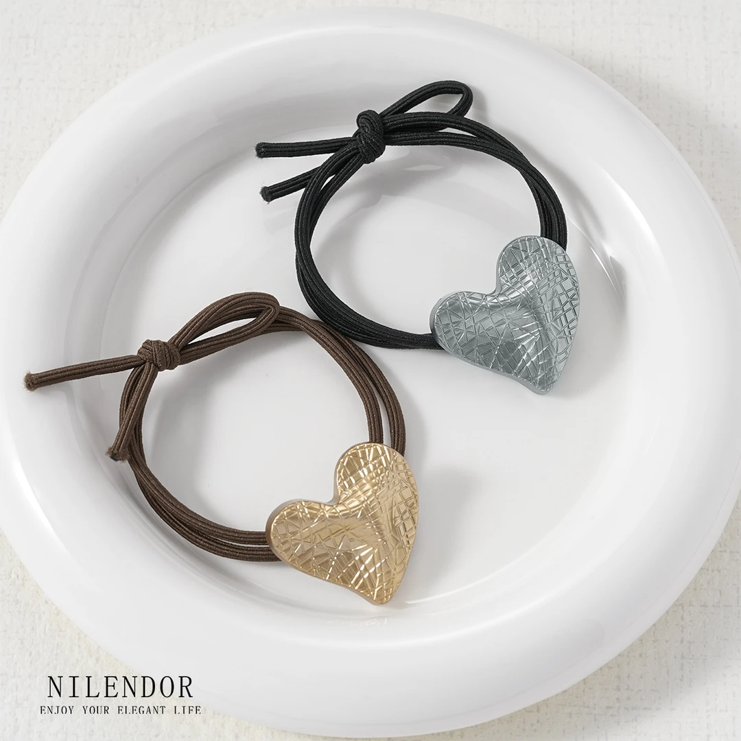 NILENDOR/昵兰FS-49百搭气质爱心不规则纹路简约高弹力发饰头饰
