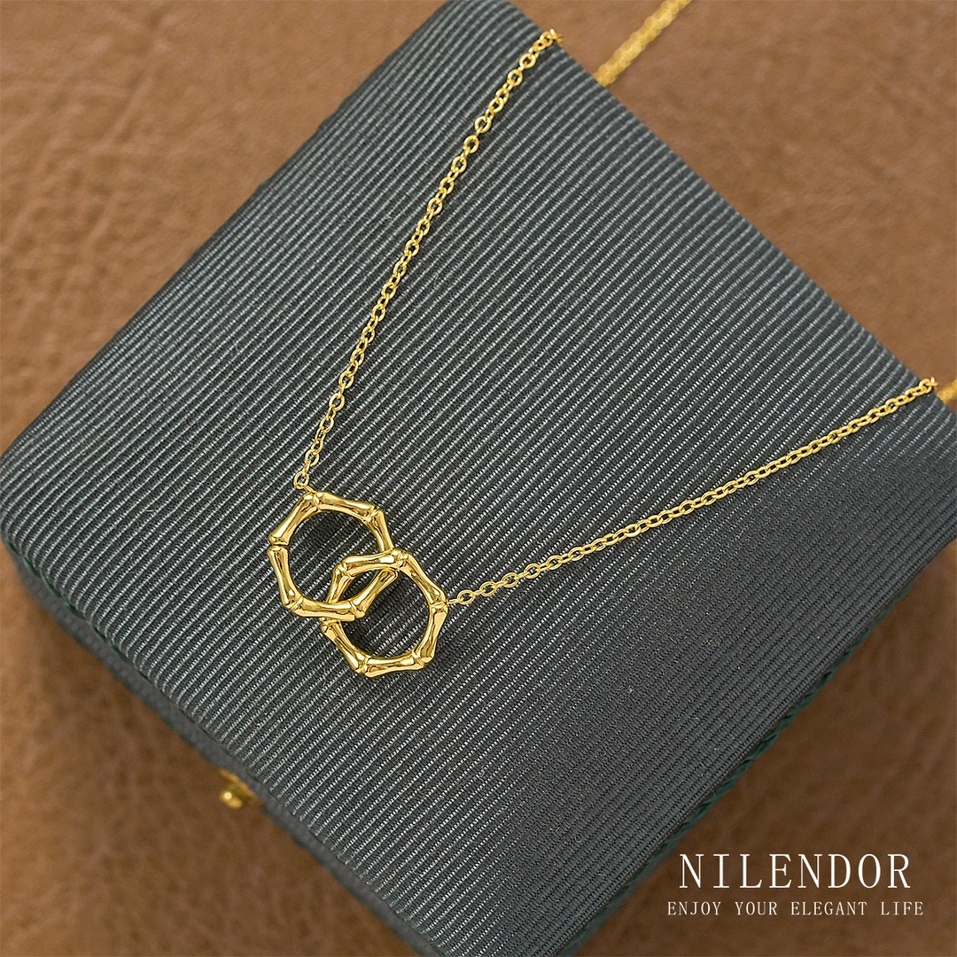 NILENDOR/昵兰 钛钢项链 XL-157简约小众竹节环环相扣百搭锁骨链