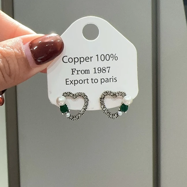 NILENDOR/昵兰 铜合金合成锆石耳饰 ES-534时尚复古满镶百搭耳钉