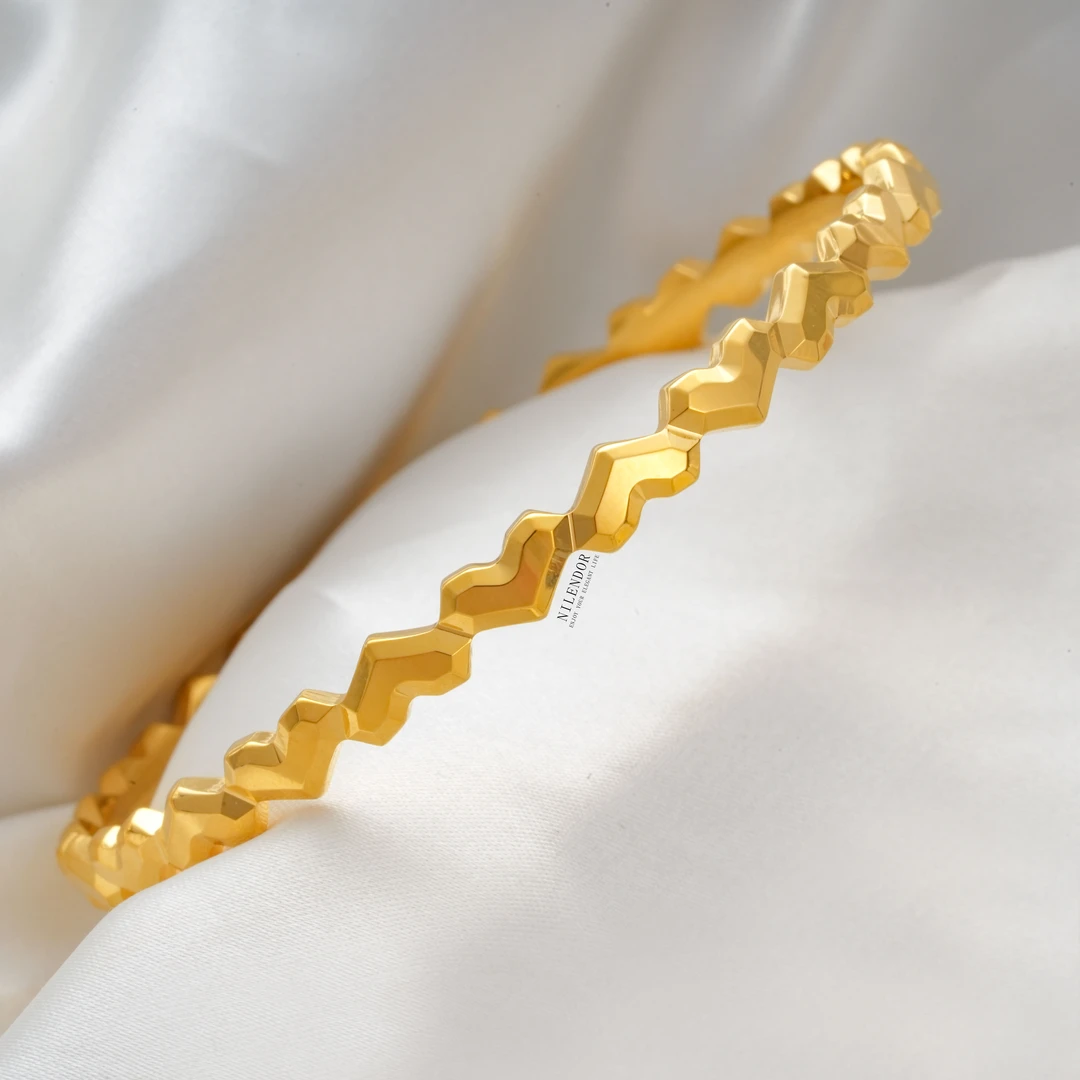 NILENDOR/昵兰 铜合金手镯 SZ-103小众气质百搭满圈爱心光面手镯