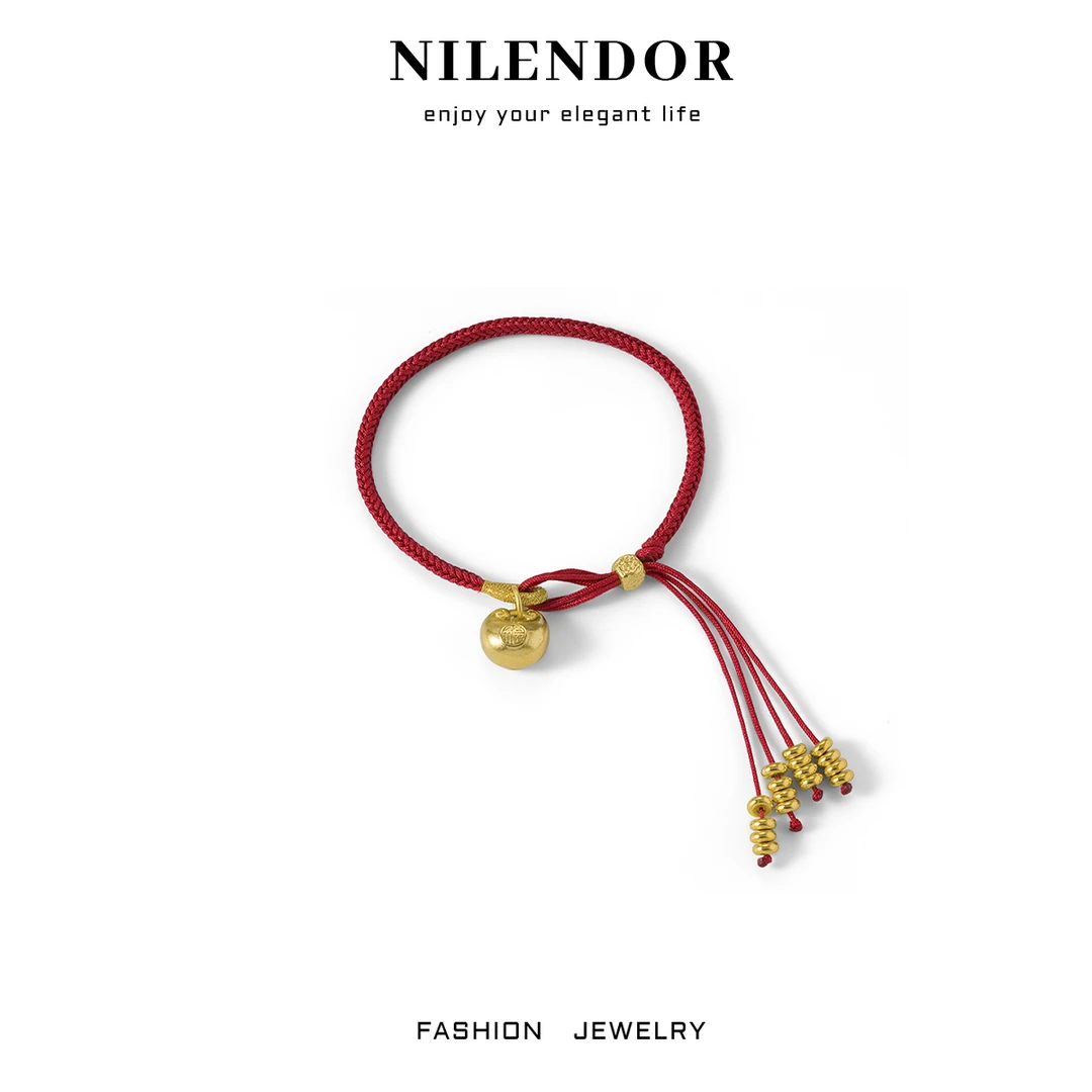 NILENDOR/昵兰 铜合金布艺手链 SL-258时尚气质胖福编织红色手链