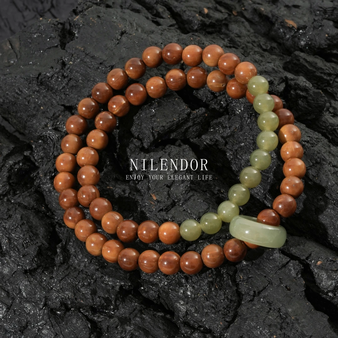 SL-115民族风百搭青山黛双圈缠绕手串