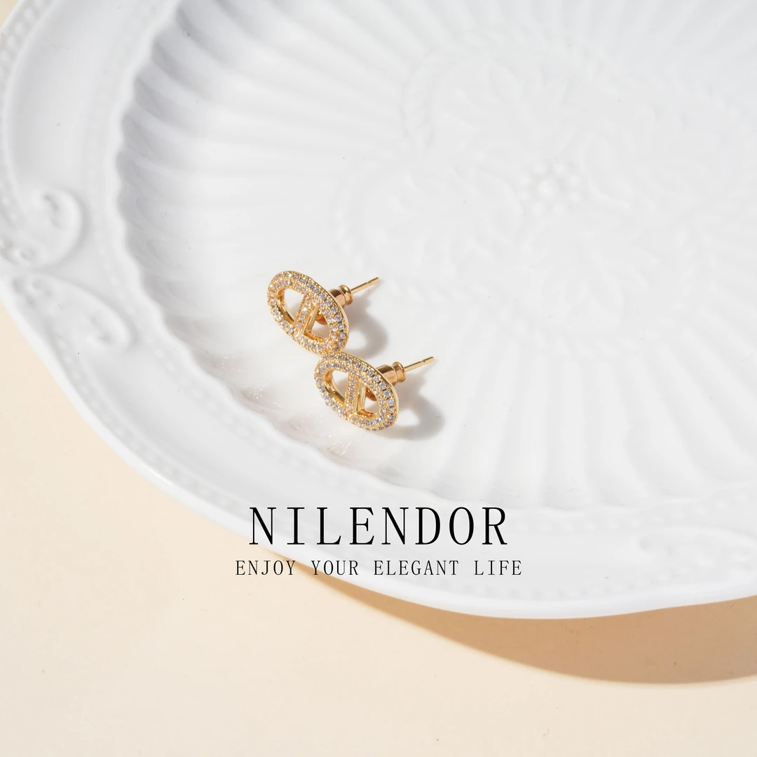 NILENDOR/昵兰ES-286精致轻奢猪鼻子耳钉