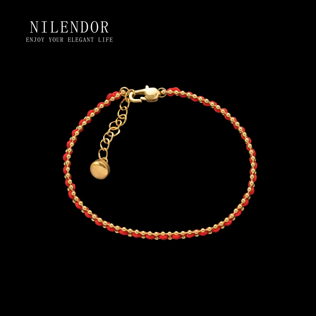 NILENDOR/昵兰 钛钢手链 SL-16时尚百搭民族风简约红色编绳手链
