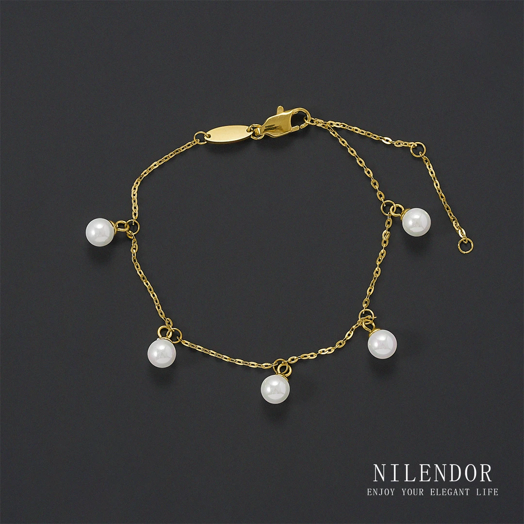 NILENDOR/昵兰 钛钢仿珍珠手链 SL-20时尚气质百搭满天星珠珠手链