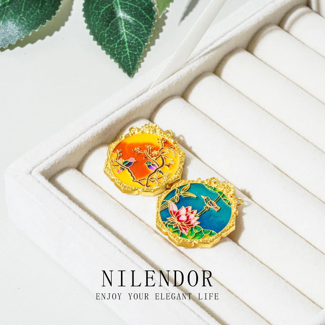 NILENDOR/昵兰XL-544古风国潮荷塘月色喜上枝头吊坠