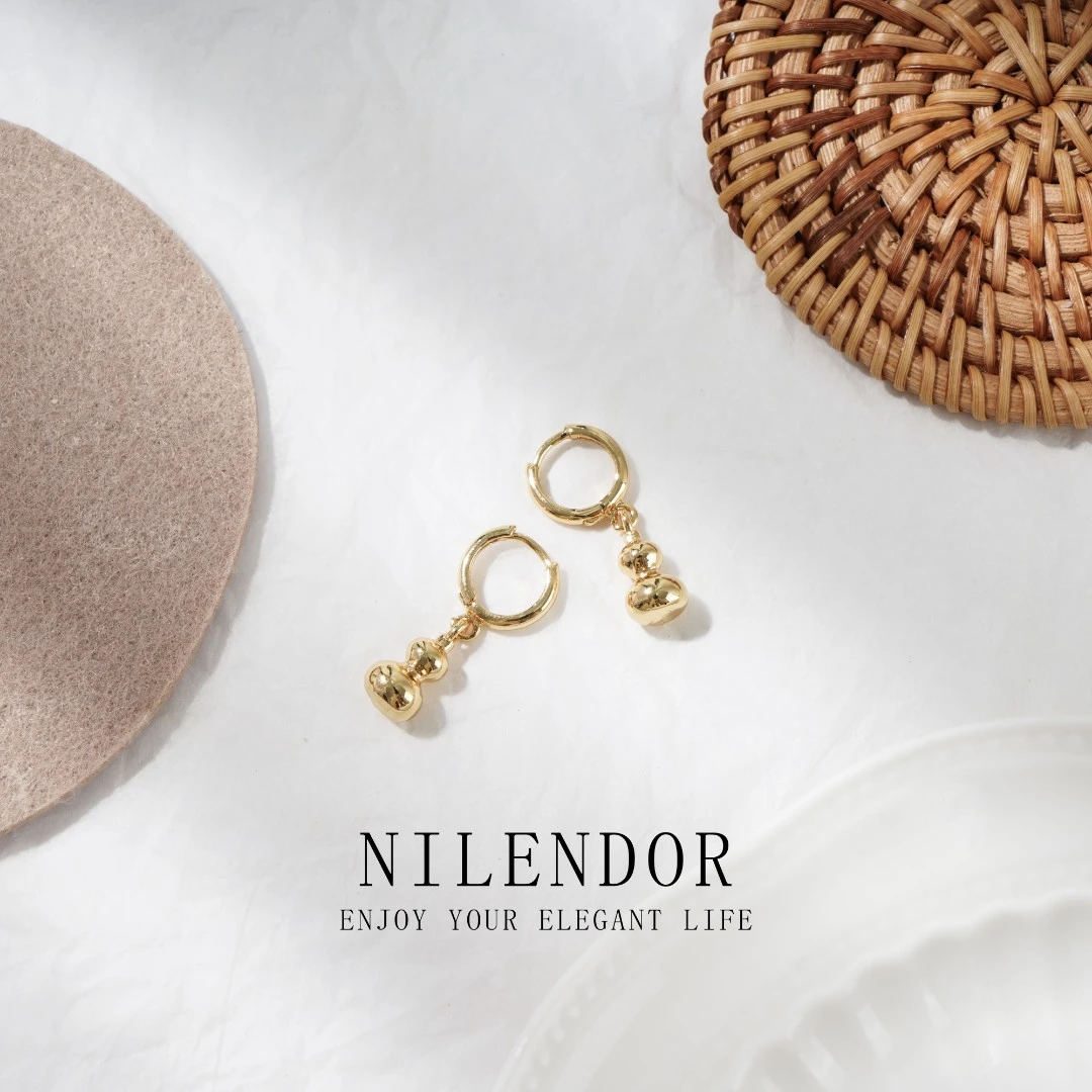 NILENDOR/昵兰ES-79简约百搭小众葫芦民族风耳环耳扣