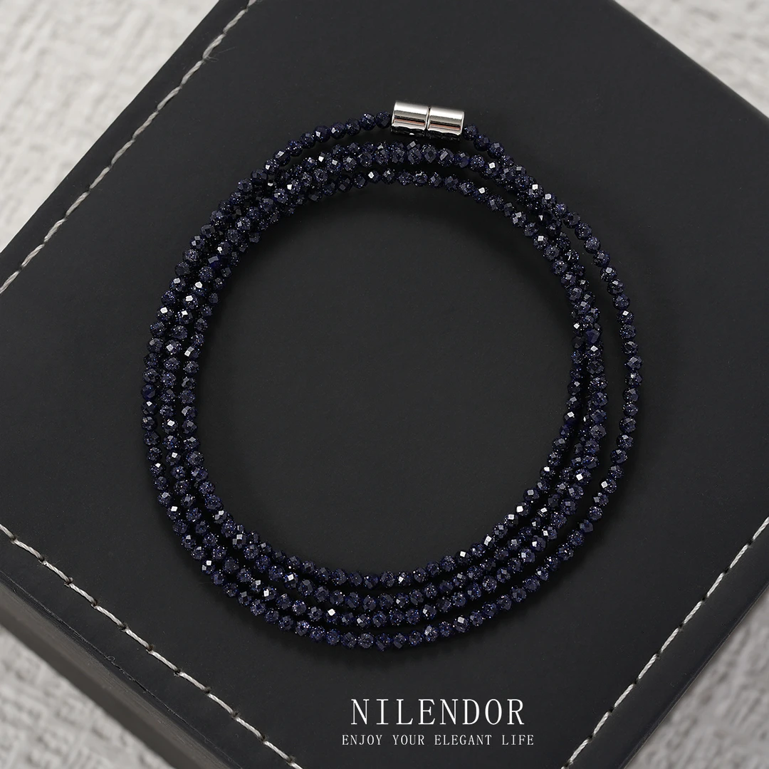 非金属仿水晶手链 SL-70简约时尚百搭蓝色手链