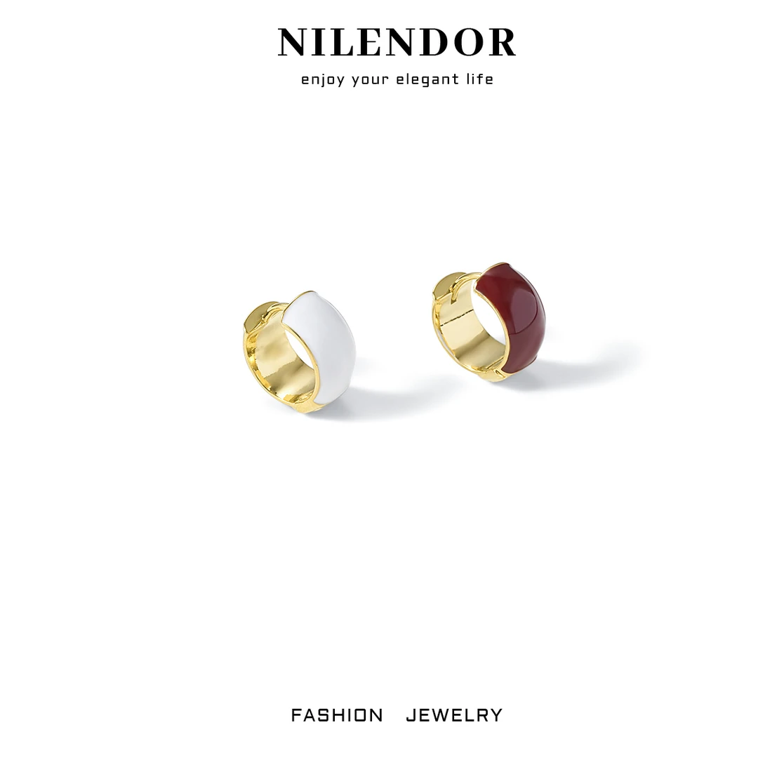 NILENDOR/昵兰ES-616时尚百搭安可拉红气质复古耳环