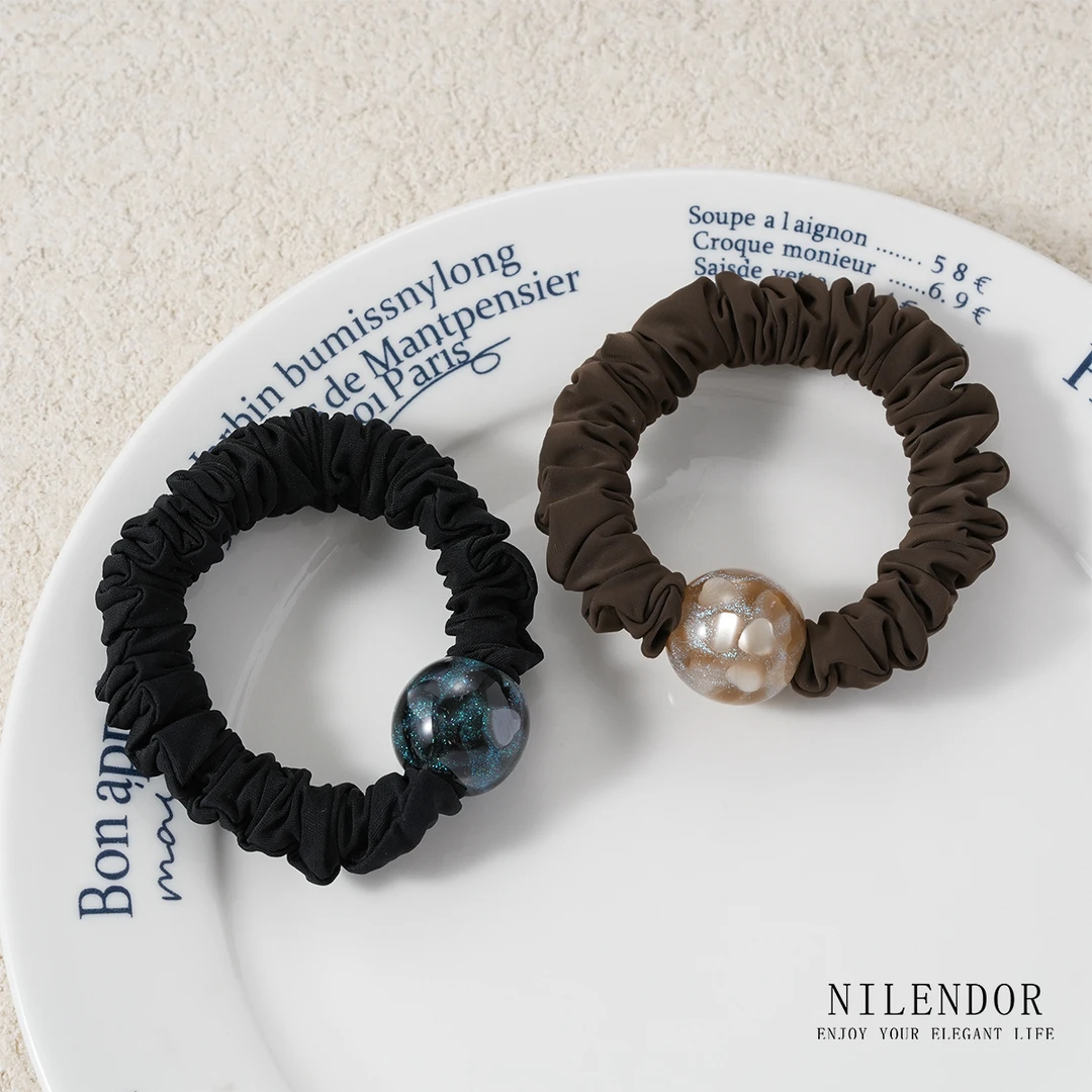 NILENDOR/昵兰FS-25秋冬新款高级感韩版流沙圆珠高弹力百搭发绳