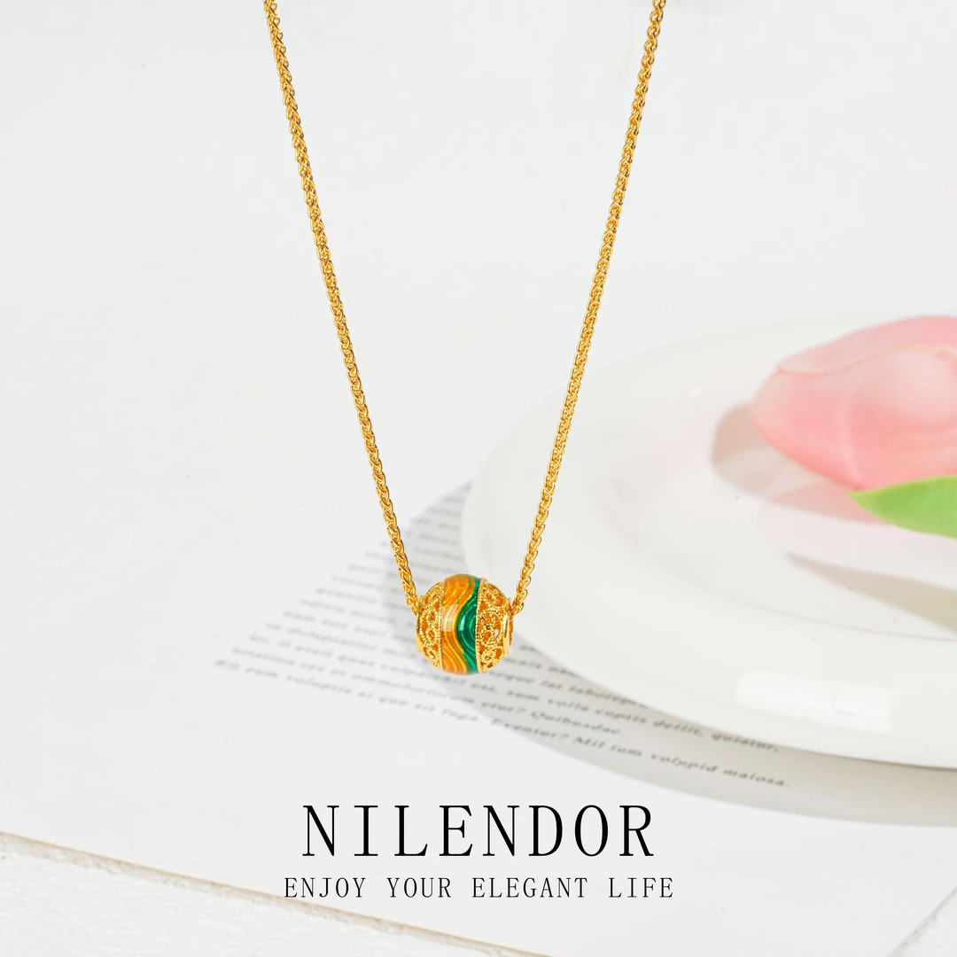 NILENDOR/昵兰 铜合金项链 XL-42民族风路路通古法千里江山项链
