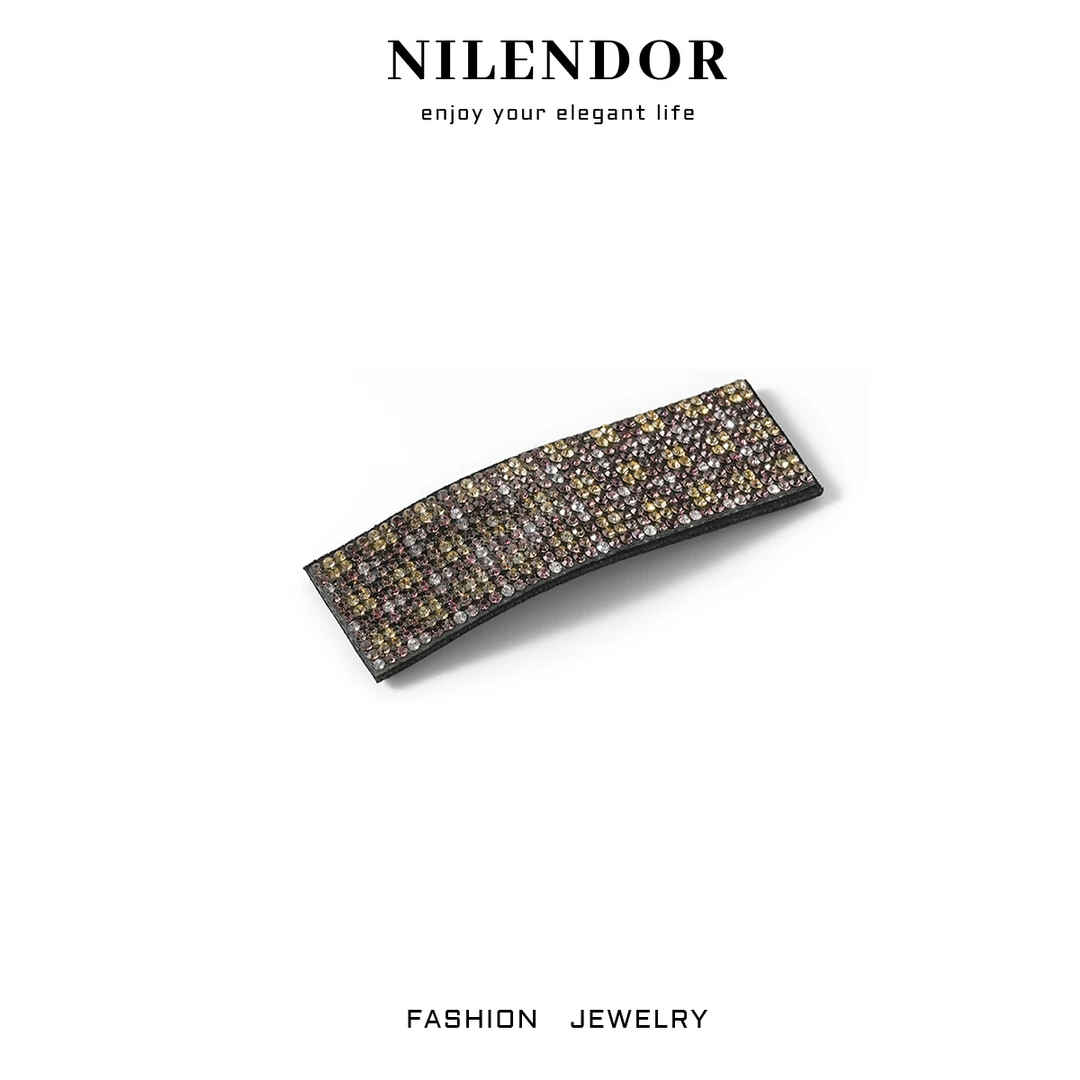 NILENDOR/昵兰FS-54时尚气质满镶方格简约碎发夹刘海夹百搭发饰