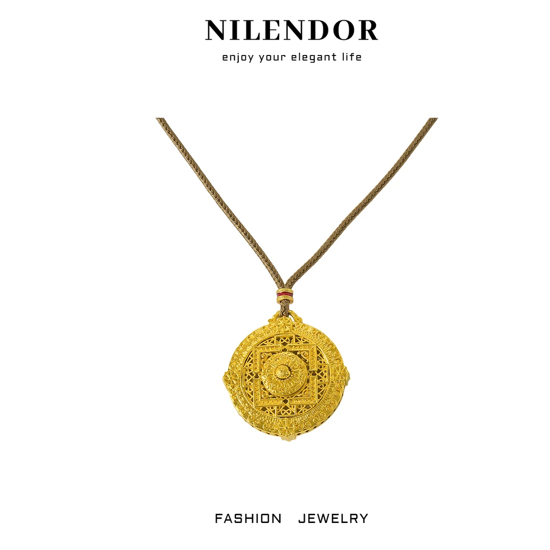 NILENDOR/昵兰 铜合金项链 XL-430新中式时来运转心本妙莲项链