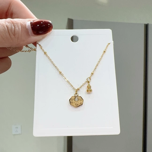 钛钢项链 XL-414时尚百搭轻奢福字精致气质项链