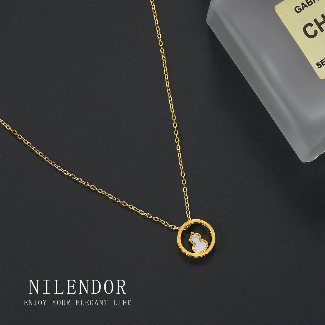 NILENDOR/昵兰 钛钢项链 XL-111经典小众气质葫芦精致百搭锁骨链