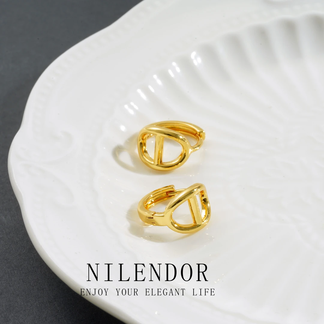 NILENDOR/昵兰 铜合金耳饰 ES-197简约复古时尚百搭经典猪鼻耳扣