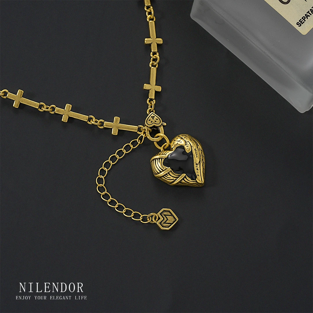 铜合金项链 XL-186轻奢复古个性恶魔与天使项链