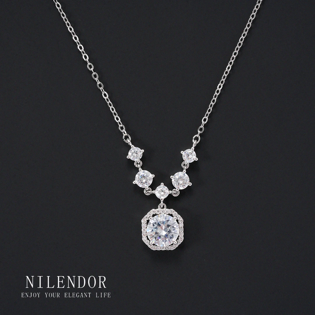 NILENDOR/昵兰 铜合金合成锆石项链 XL-206轻奢气质小众百搭项链