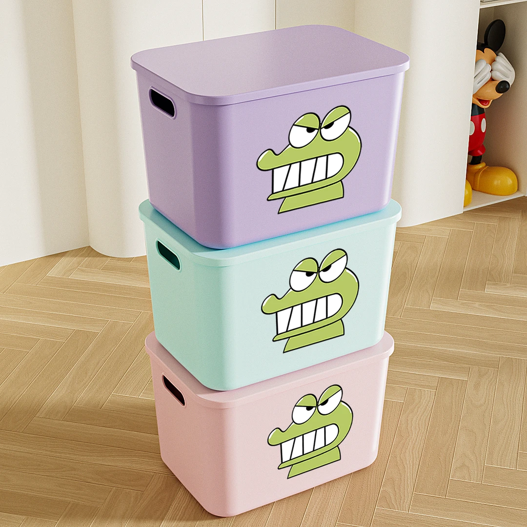 【3个装25L】多巴胺杂物收纳盒化妆零食桌面收纳整理加厚塑料箱