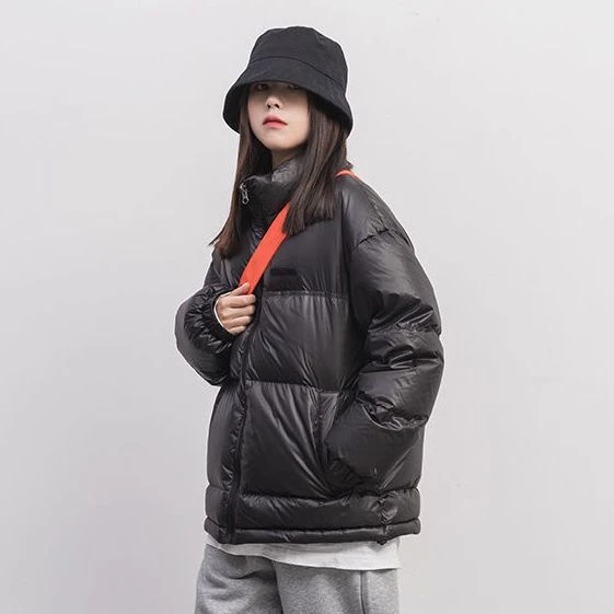 新款2023冬季加厚韩版立领宽松显瘦羽丝棉服短款面包服情侣款