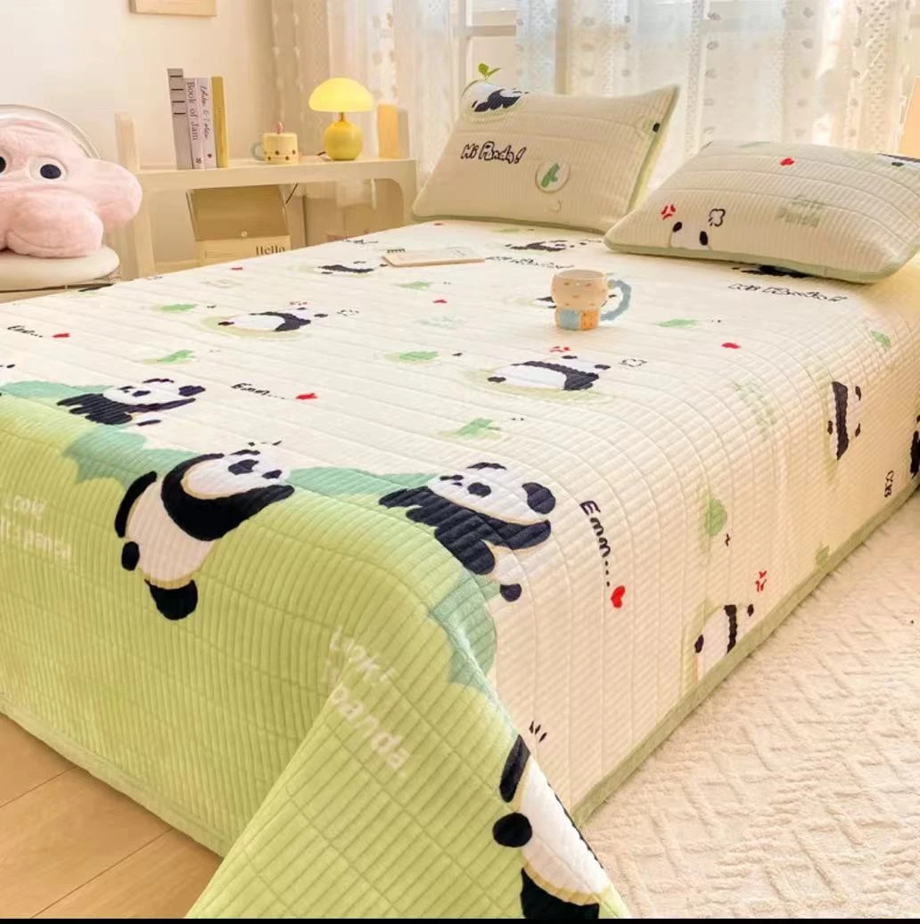 【熊猫宝贝】200*230冬季加厚宝宝绒面床盖双面